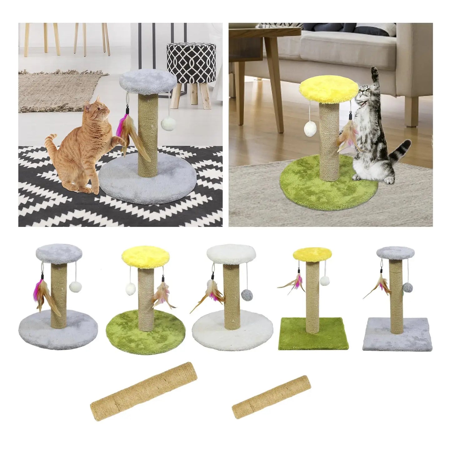 Cat Scratching Post Premium Sisal Rope Scratcher Scratch Post Protecting Your Furniture Durable Climbing for Small Cats Kittens