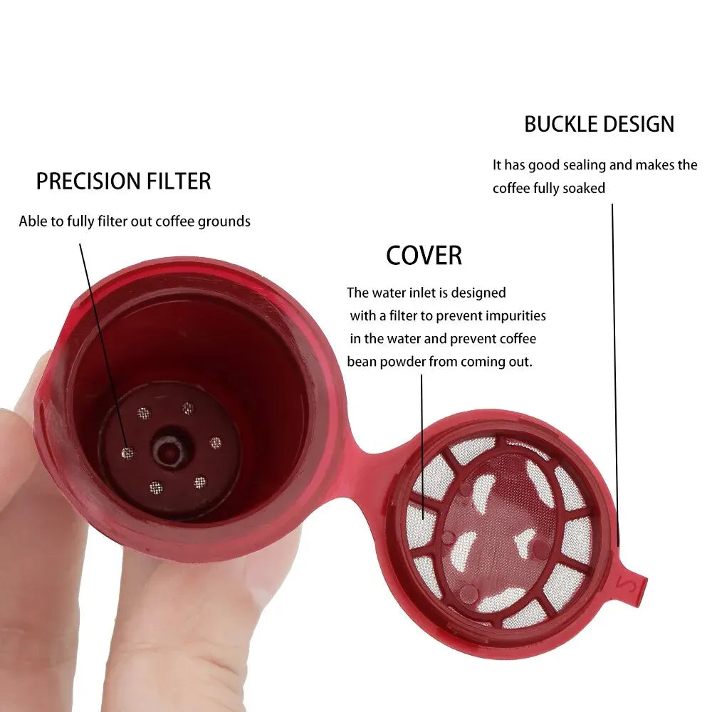 4 Pieces Reusable Coffee Capsules Cup With Spoon Brush Coffee Filter For Nespresso Coffeeware