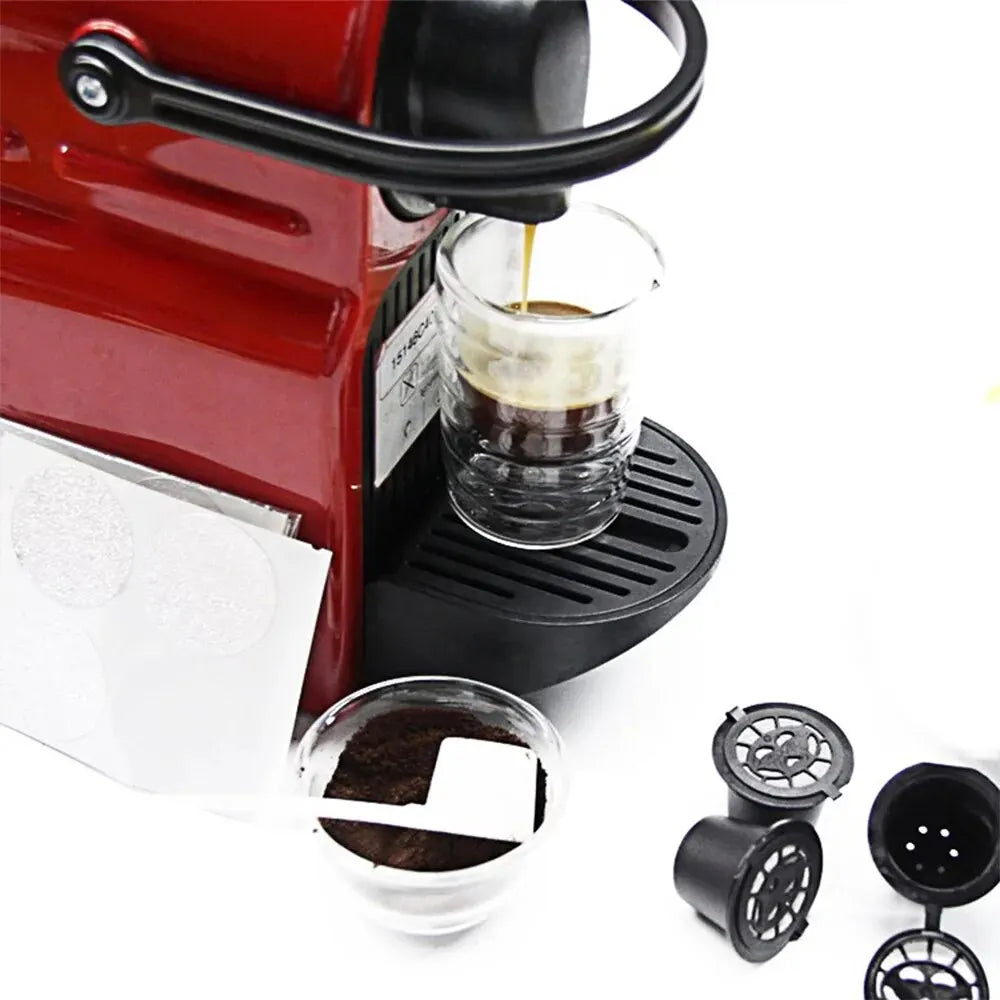 4 Pieces Reusable Coffee Capsules Cup With Spoon Brush Coffee Filter For Nespresso Coffeeware