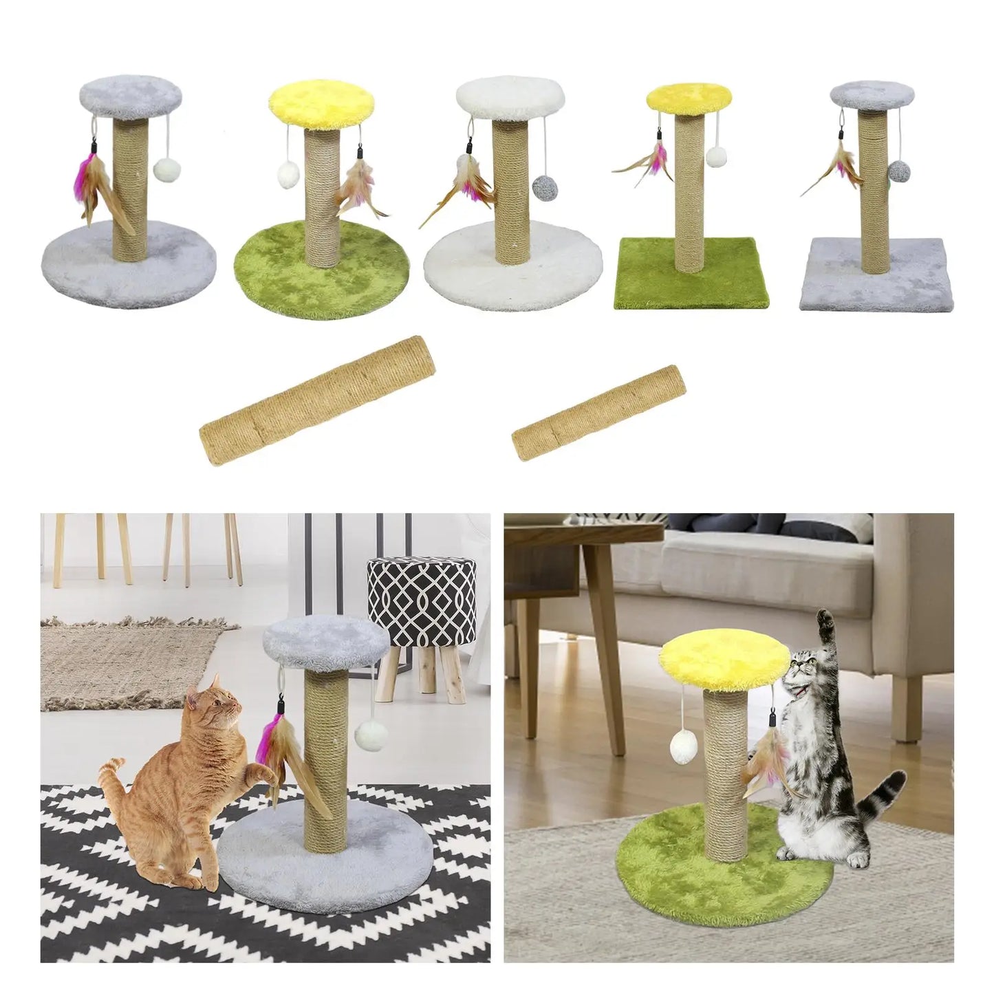 Cat Scratching Post Premium Sisal Rope Scratcher Scratch Post Protecting Your Furniture Durable Climbing for Small Cats Kittens