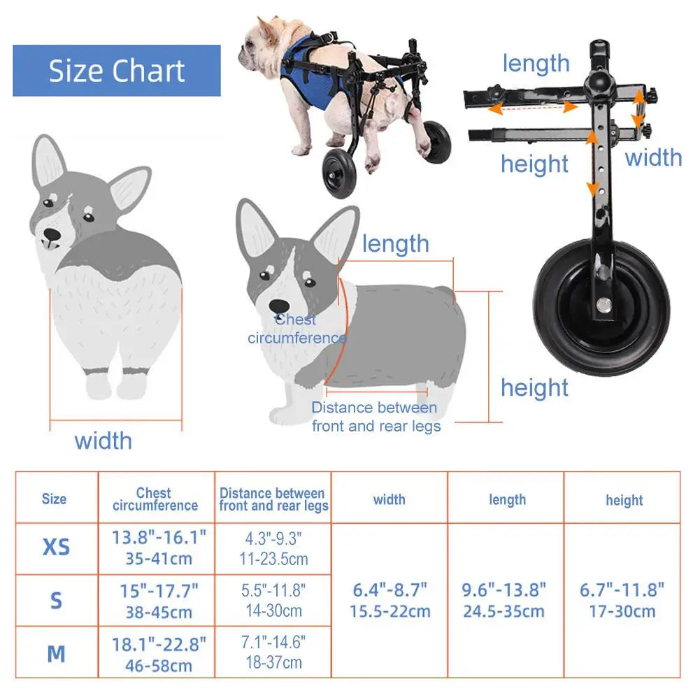 Pet Trolley Adjustable Hind Leg Disabled Pet Dog Mobility Aid Light Rehabilitation Legs Pet Wheelchair Walk Trolley Tools